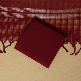 Grey - 3pc karnataka weave cotton unstitched khun dress