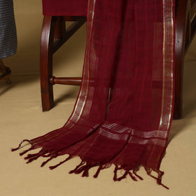 Grey - 3pc karnataka weave cotton unstitched khun dress