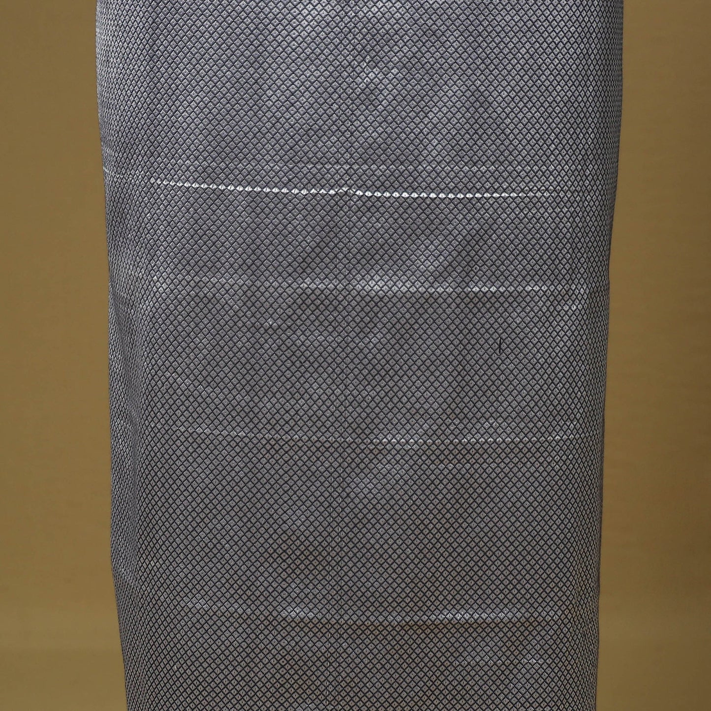 Grey - 3pc karnataka weave cotton unstitched khun dress