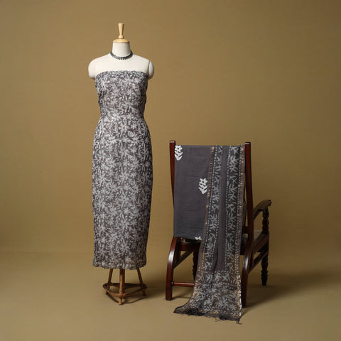 3pc kota doria cotton hand batik unstitched dress material