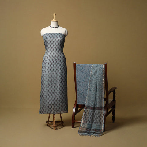 3pc kota doria cotton sanganeri unstitched dress material