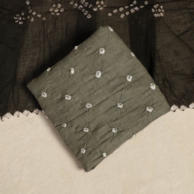 Grey 3pc Kutch Tie-Dye Satin Cotton Bandhani Dress Material