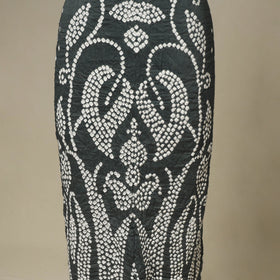 Grey - 3pc kutch tie-dye satin cotton unstitched bandhani