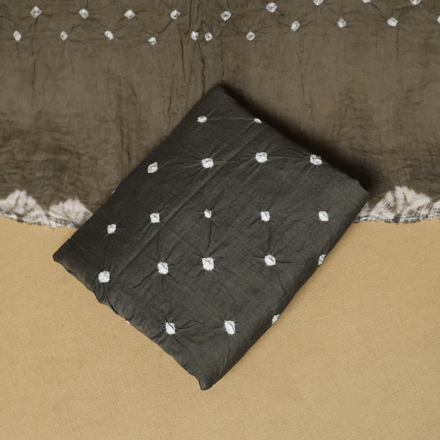 3pc kutch tie-dye satin cotton unstitched bandhani dress