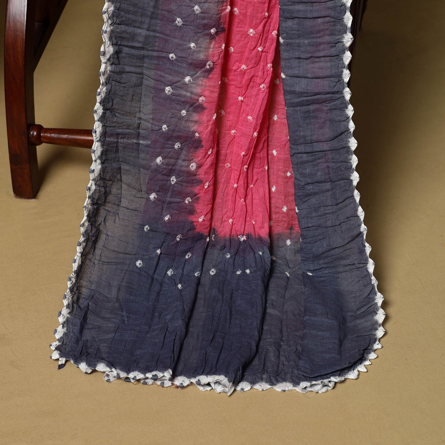 3pc kutch tie-dye satin cotton unstitched bandhani dress