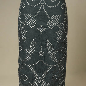 Grey - 3pc kutch tie-dye satin cotton unstitched bandhani