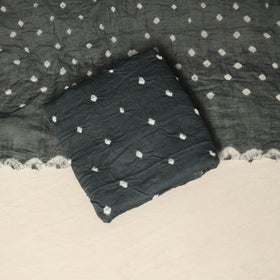 Grey - 3pc kutch tie-dye satin cotton unstitched bandhani