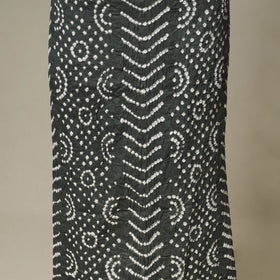 Grey - 3pc kutch tie-dye satin cotton unstitched bandhani