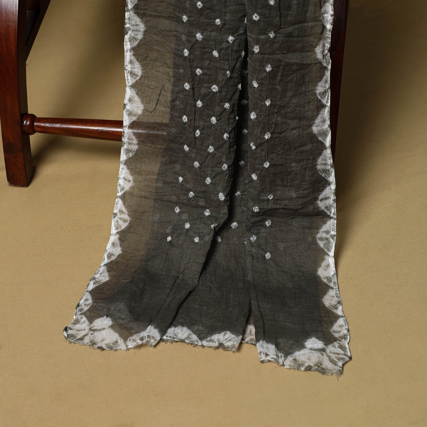 3pc kutch tie-dye satin cotton unstitched bandhani dress