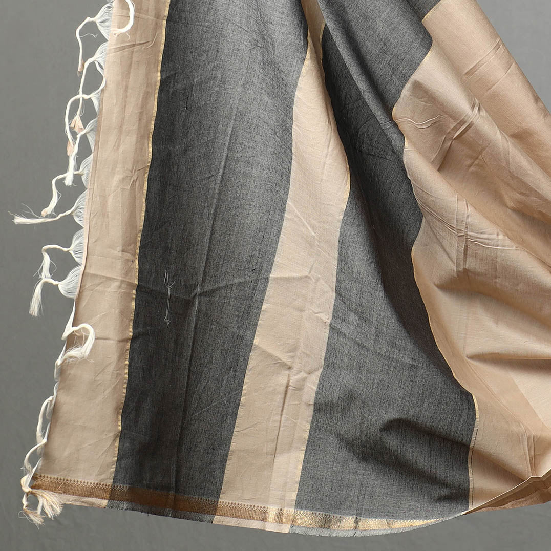  3pc Grey Mangalagiri Handloom Cotton Suit Material Set 