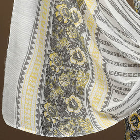  Grey 3pc Sanganeri Block Print Cotton Dress Material