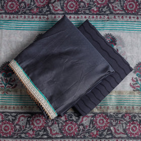  3pc Sanganeri Block Printed Chanderi Silk Gota Patti Work Suit Material Set 