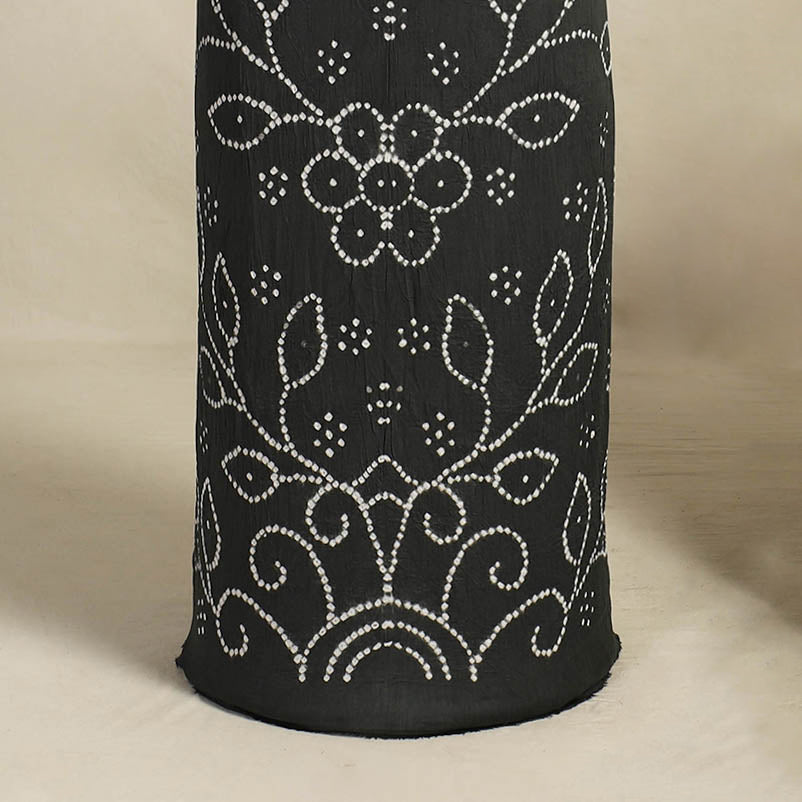 Grey 3pc Tie & Dye Satin Cotton Shibori Bandhani Dress Material