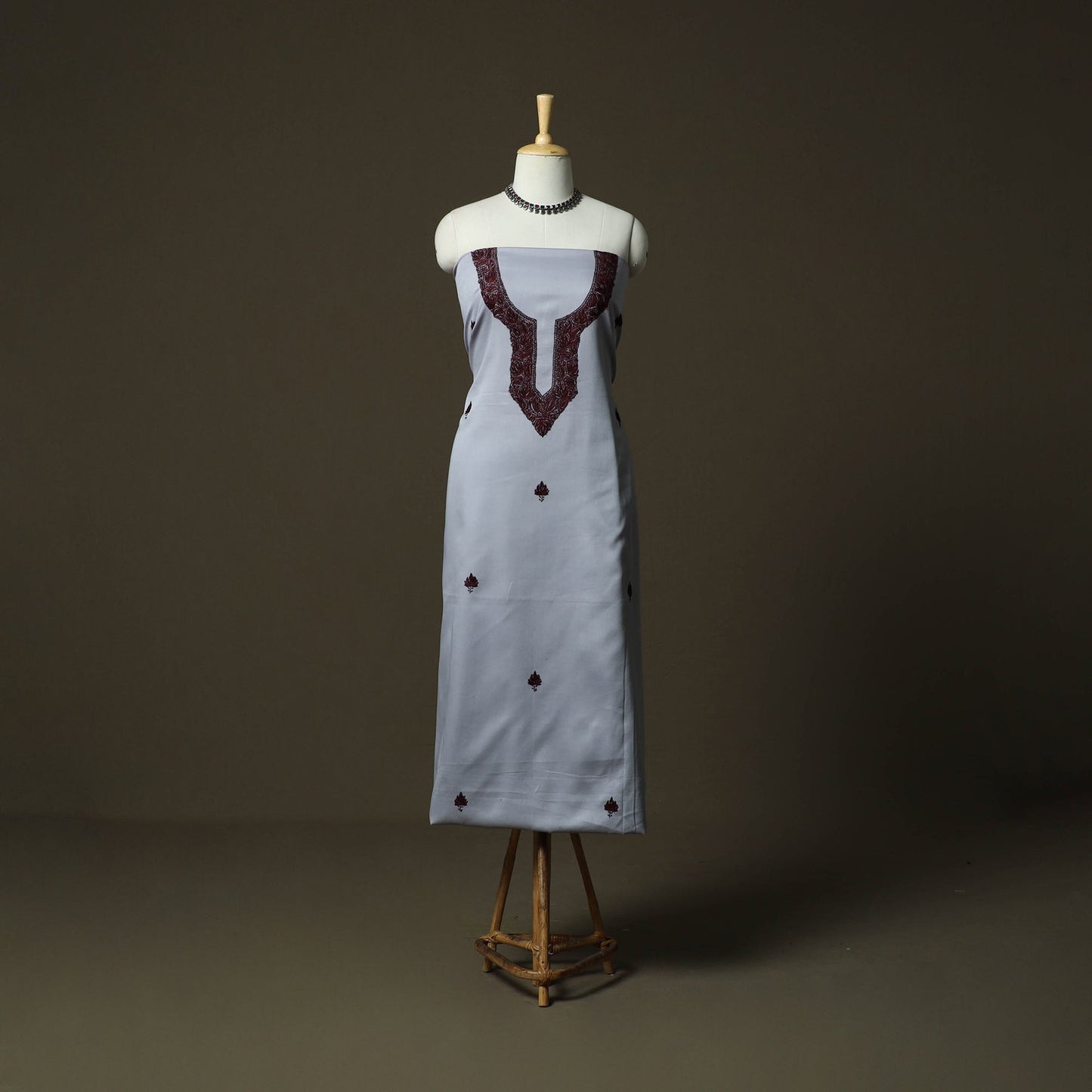 Aari work sozni hand embroidery cotton 2pc unstitched dress