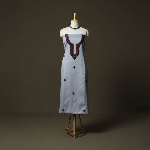 Aari work sozni hand embroidery cotton 2pc unstitched dress