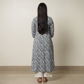  Akola Hand Block Printed Cotton A-Line Long Kurta 39 
