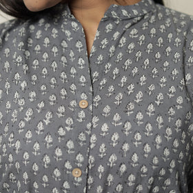 Akola Hand Block Printed Cotton Long A-Line Kurta for Women