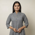 Akola Hand Block Printed Cotton Long A-Line Kurta for Women