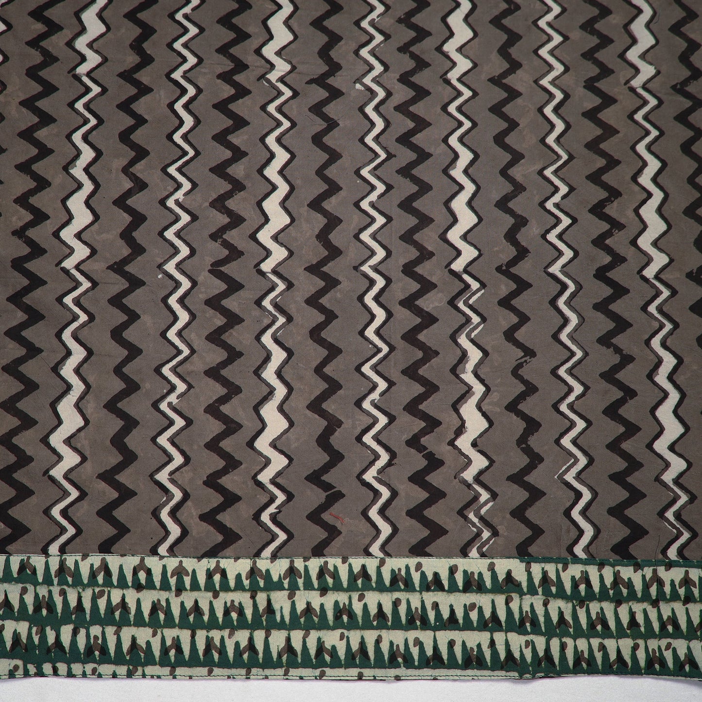 Grey - Akola Block Printed Cotton Blouse Piece 120