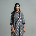  Grey Angrakha Cotton Straight Pochampally Ikat Kurta
