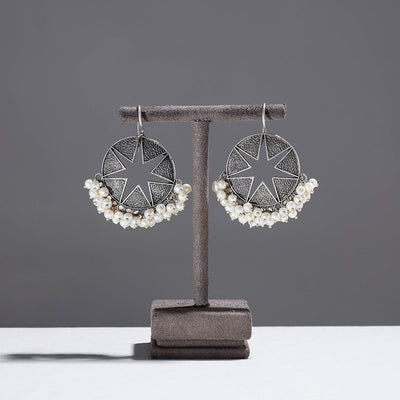  Antique Finish Oxidised German Silver Stud Earrings 