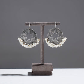  Antique Finish Oxidised German Silver Stud Earrings 