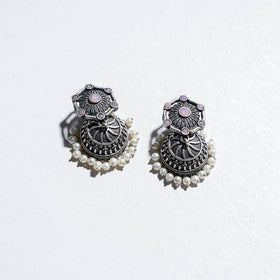  Antique Finish Oxidised German Silver Jhumki Earrings 