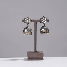 Buy Antique Finish Oxidised German Silver Jhumki Earrings Online at iTokri.com