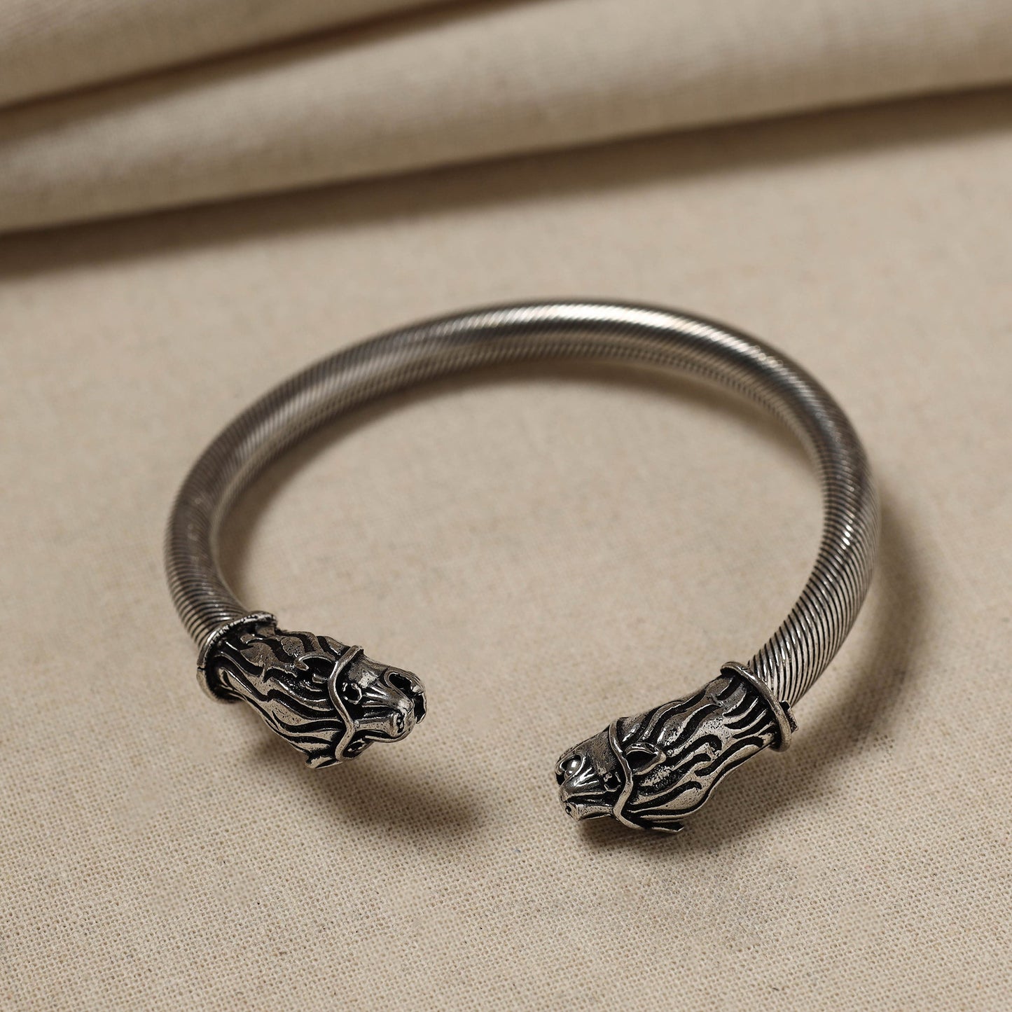  Antique Finish Oxidised German Silver Kada / Bangle (Adjustable) 