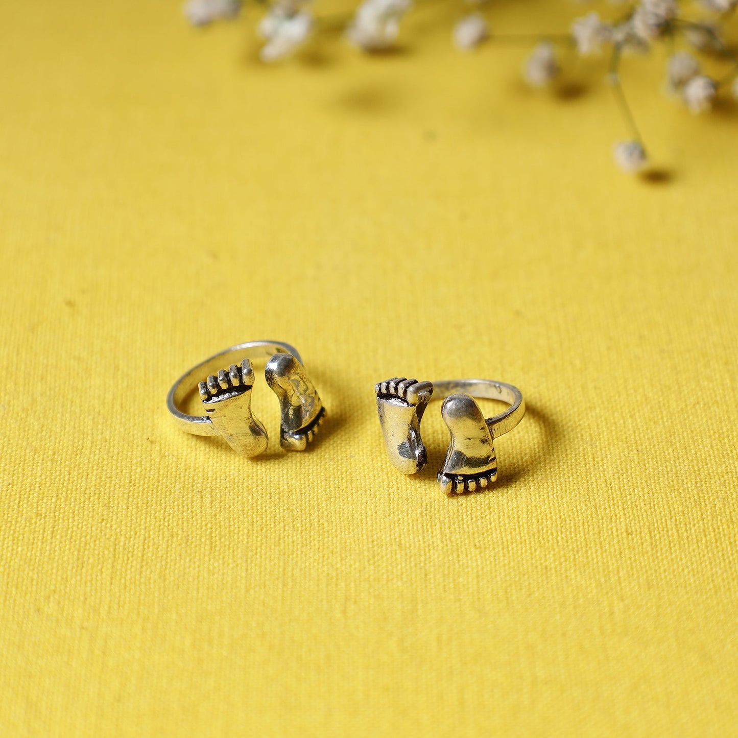  Antique Padma Sterling Silver Toe Rings 