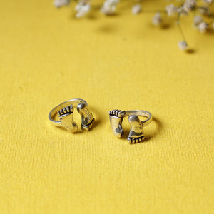  Antique Padma Sterling Silver Toe Rings 