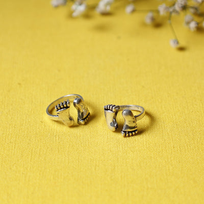  Antique Padma Sterling Silver Toe Rings 