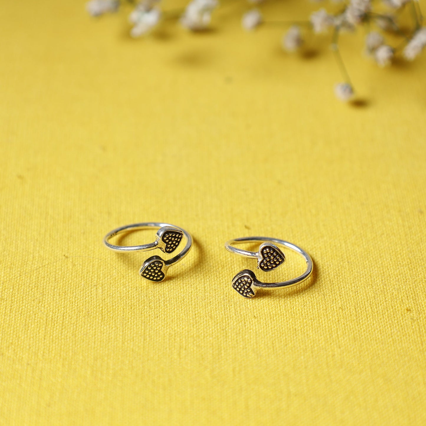  Antique Padma Sterling Silver Toe Rings 