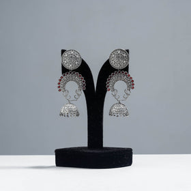  Antique Silver Finish Oxidised Brass Base Earrings 