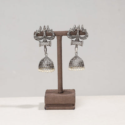  Antique Silver Finish Oxidised Special Brass Base Jhumki Earrings Online l iTokri.com