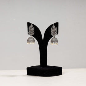  Antique Silver Finish Oxidised Special Brass Base Jhumki Earrings 
