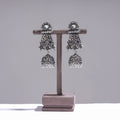  Antique Silver Finish Oxidised Brass Base Earrings 