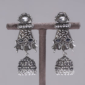  Antique Silver Finish Oxidised Brass Base Earrings 