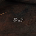 White - antique silver finish oxidised toe rings