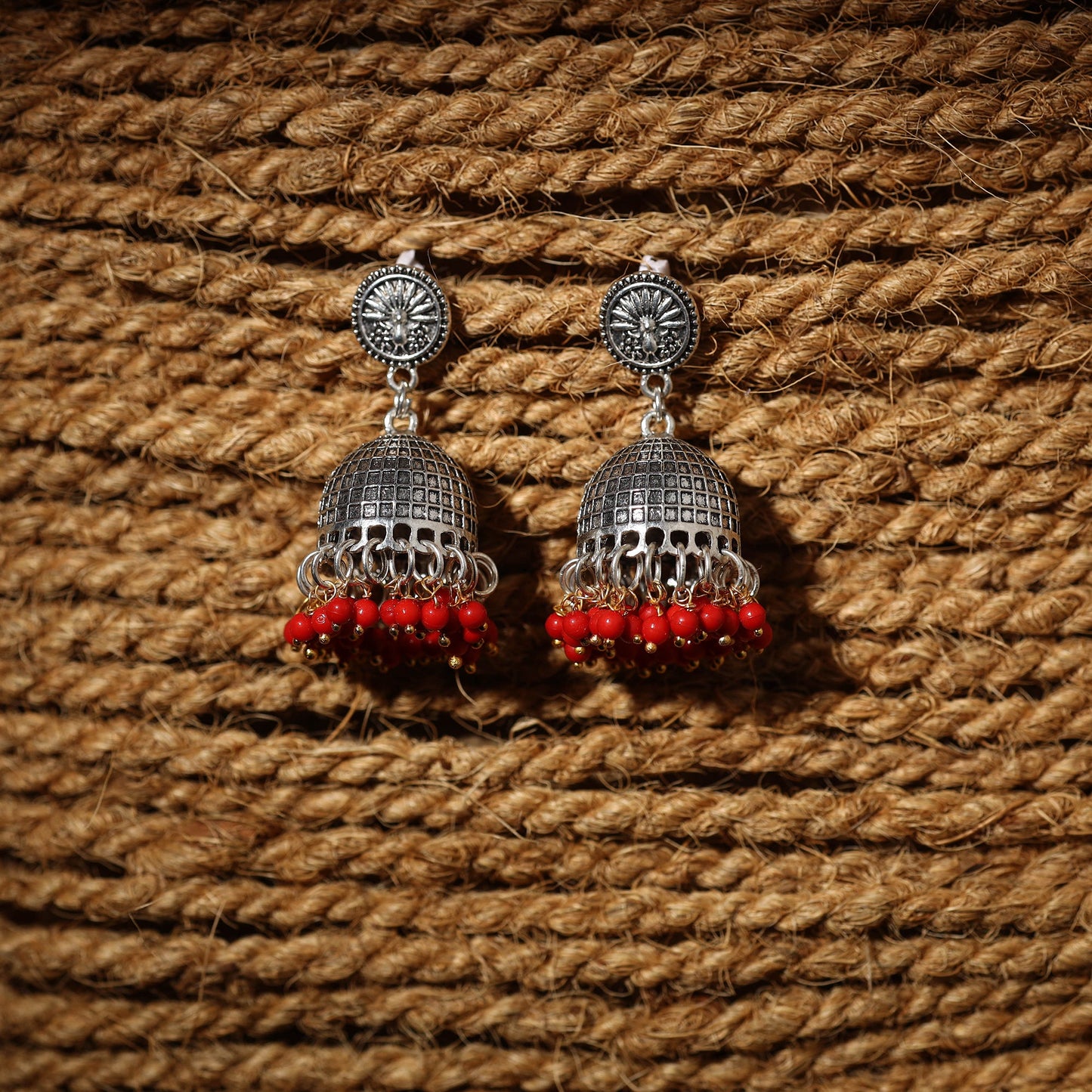  Anushka Handcrafted GS Beaded Jhumki Earrings 