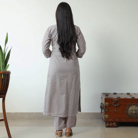  Applique Cut Work Cotton Kurta with Palazzo & Dupatta Set 05 