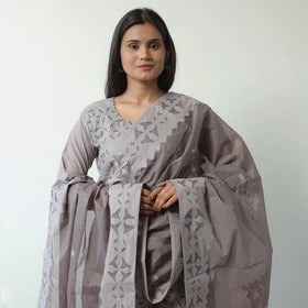  Applique Cut Work Cotton Kurta with Palazzo & Dupatta Set 05 