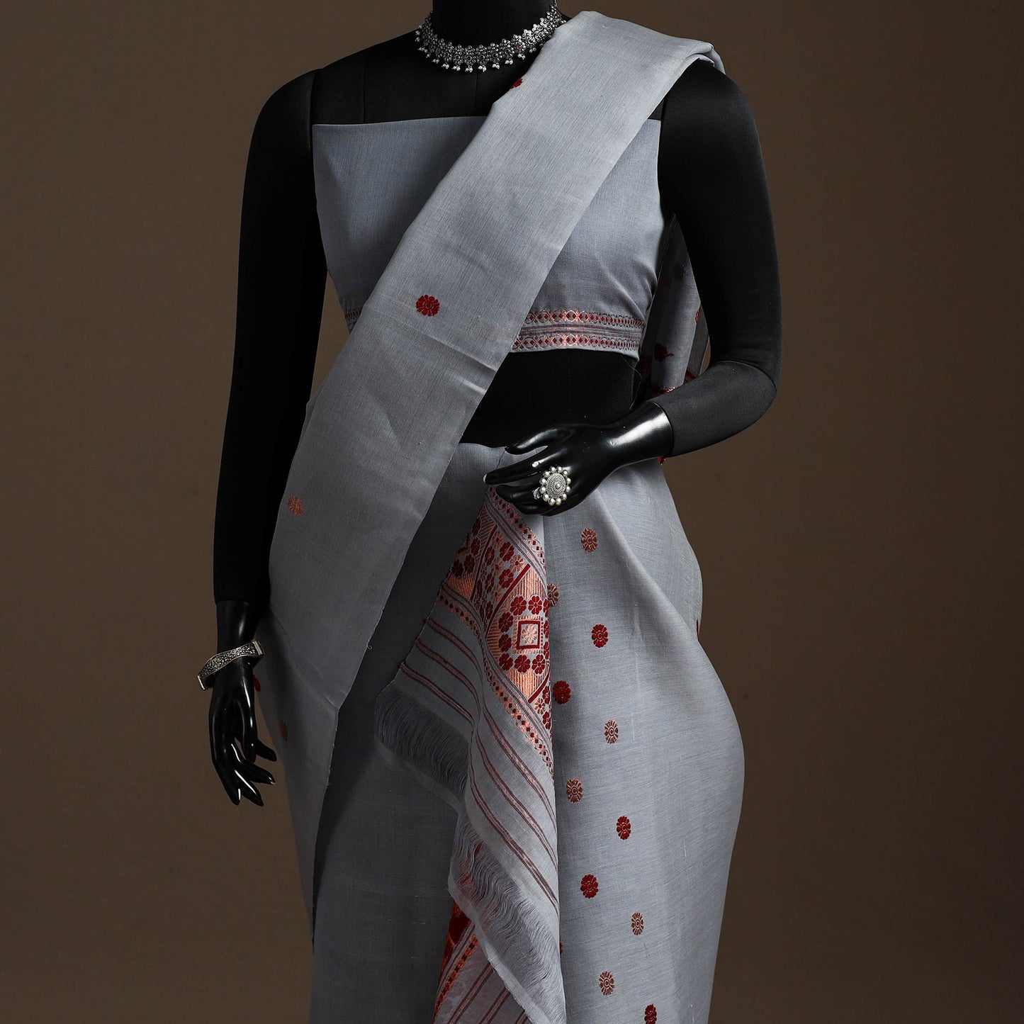 Assam handloom silk cotton mekhela chador with blouse piece