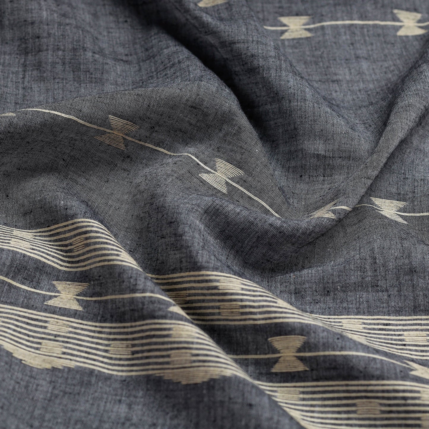  Authentic Dhakai Muslin Jamdani Handwoven Pure Cotton Stole Online 