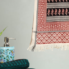 Grey Bagh Hand Block Print Cotton Handloom Towel