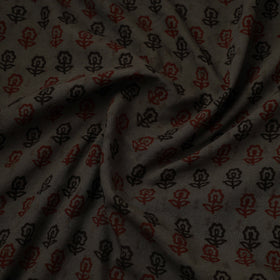 Grey Bagh Hand Block Print Natural Dye Stripe Cotton Fabric