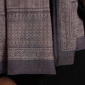  Brown Bagh Hand Block Printed Merino Woollen Stole