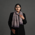 Grey - bagh hand printed merino woollen stole 44