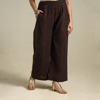 Grey Bagh Block Print Natural Dyed Cotton Palazzo