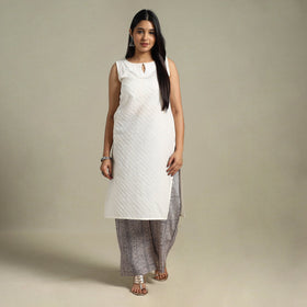 White Bagh Block Print Natural Dyed Cotton Palazzo